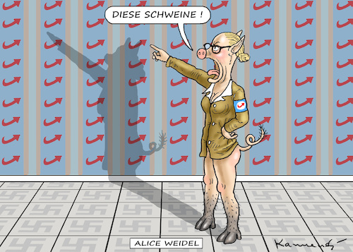 Cartoon: RAMPENSAU ALICE WEIDEL (medium) by marian kamensky tagged alice,weidel,afd,extra3,landgericht,hamburg,alice,weidel,afd,extra3,landgericht,hamburg