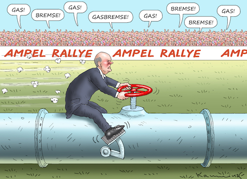 Cartoon: AMPEL RALLYE (medium) by marian kamensky tagged gaspreisdeckel,ampel,gaspreisdeckel,ampel