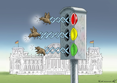 Cartoon: AMPELKUCKUCKS (medium) by marian kamensky tagged tv,triell,laschet,baerbock,scholz,merkel,lindner,ampel,laschets,zukunftsteam,tv,triell,laschet,baerbock,scholz,merkel,lindner,ampel,laschets,zukunftsteam