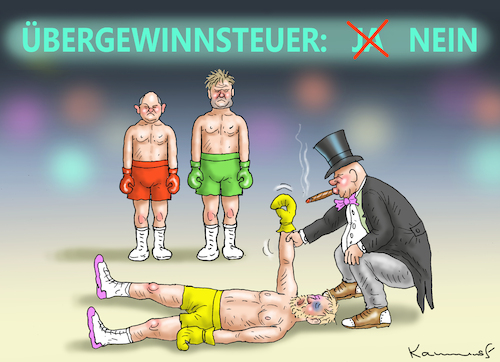 Cartoon: AMPELRINGKAMPF (medium) by marian kamensky tagged übergewinnsteuer,lindner,scholz,habeck,übergewinnsteuer,lindner,scholz,habeck