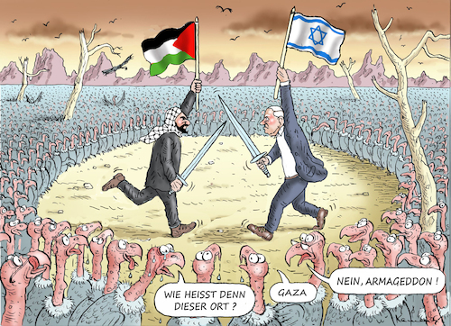 Cartoon: ARMAGEDDON (medium) by marian kamensky tagged hamas,greift,israel,an,hamas,greift,israel,an