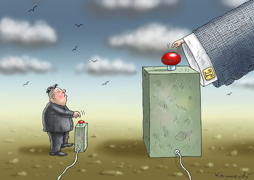 Cartoon: ATOMIC BAD BOYS KIM AND DONNY (medium) by marian kamensky tagged obama,trump,präsidentenwahlen,usa,baba,vanga,republikaner,inauguration,demokraten,kim,jong,un,nord,korea,wikileaks,faschismus,obama,trump,präsidentenwahlen,usa,baba,vanga,republikaner,inauguration,demokraten,kim,jong,un,nord,korea,wikileaks,faschismus