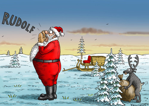 Cartoon: Auch Rentiere sind nur Tiere (medium) by marian kamensky tagged santa,klaus,rentier,rudolf,weihnachten,heilig,abend,santa,klaus,rentier,rudolf,weihnachten,heilig,abend