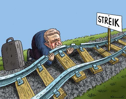 Cartoon: BAHNSTREIK (medium) by marian kamensky tagged lokführerstreik,dbb,streik,lokführerstreik,dbb,streik
