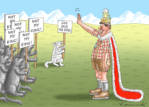 Cartoon: BAYERNKRÖNUNG (medium) by marian kamensky tagged bayernkrönung,csu,söder,bayernkrönung,csu,söder