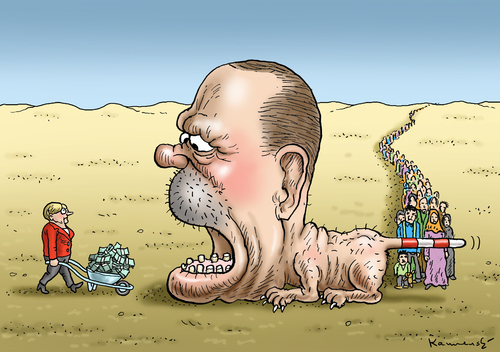 Cartoon: BESTECHUNG DES ERDOWAHNS (medium) by marian kamensky tagged eu,flüchtlinge,asyl,politik,willkommenskultur,terrorismus,heidenau,horst,seehofer,bayern,eu,flüchtlinge,asyl,politik,willkommenskultur,terrorismus,heidenau,horst,seehofer,bayern