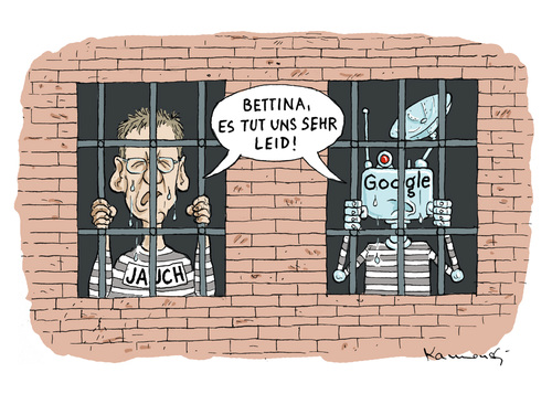 Cartoon: Bettinas Rufmord (medium) by marian kamensky tagged bettina,wulf,rufmord,günter,jauch,bild,zeitung,bettina,wulf,rufmord,günter,jauch,bild,zeitung