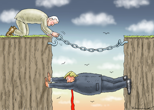 Cartoon: BIDEN VERSUS TRUMP (medium) by marian kamensky tagged us,wahlen,joe,biden,trump,corona,bob,woodward,us,wahlen,joe,biden,trump,corona,bob,woodward