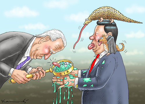 Cartoon: BIDENS CIA UND XI JINPING (medium) by marian kamensky tagged bidens,cia,und,xi,jinping,corona,wuhan,bidens,cia,und,xi,jinping,corona,wuhan