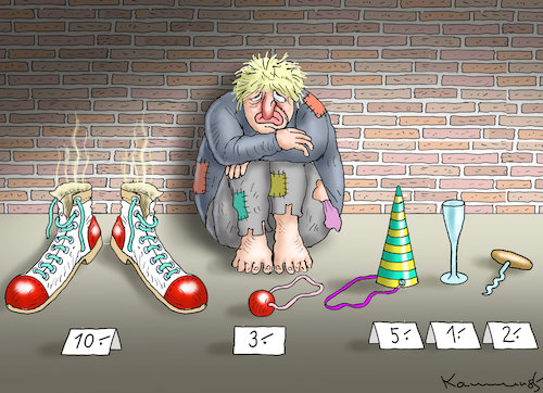 Cartoon: BORIS IST ARM DRAN (medium) by marian kamensky tagged partygate,ende,für,boris,partygate,ende,für,boris