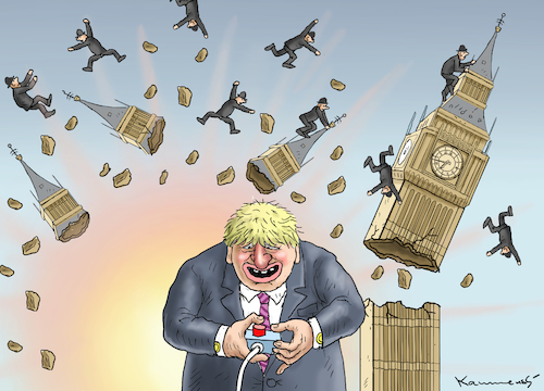 Cartoon: BORIS SPRENGT DAS PARLAMENT (medium) by marian kamensky tagged brexit,theresa,may,england,eu,schottland,weicher,wahlen,boris,johnson,nigel,farage,ostern,seidenstrasse,xi,jinping,referendum,trump,monsanto,bayer,glyphosa,strafzölle,brexit,theresa,may,england,eu,schottland,weicher,wahlen,boris,johnson,nigel,farage,ostern,seidenstrasse,xi,jinping,referendum,trump,monsanto,bayer,glyphosa,strafzölle