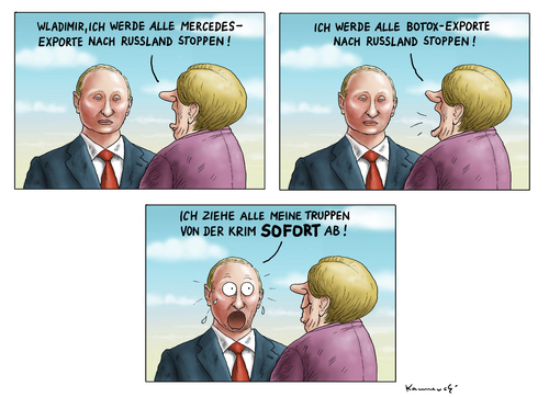 Cartoon: Botoxexportstopp nach Russland (medium) by marian kamensky tagged bürgerkrieg,gewalt,demokratie,janukowitsch,ukraine,klitsccko,vitali,referendum,krim,sanktionen,putin,merkel,timoschenko,vitali,klitsccko,ukraine,janukowitsch,demokratie,gewalt,bürgerkrieg,timoschenko,merkel,putin,sanktionen,krim,referendum