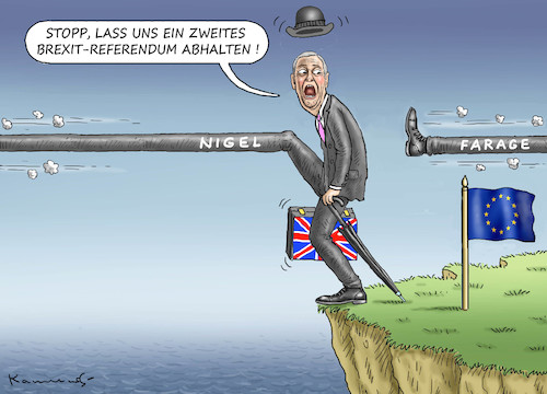 Cartoon: BREXITEXIT MIT NIGEL FARAGE (medium) by marian kamensky tagged brexit,theresa,may,england,eu,schottland,weicher,wahlen,boris,johnson,nigel,farage,brexit,theresa,may,england,eu,schottland,weicher,wahlen,boris,johnson,nigel,farage