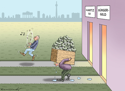 Cartoon: BÜRGERHARTZVIERGELD (medium) by marian kamensky tagged hartz,iv,bürgergeld,hartz,iv,bürgergeld