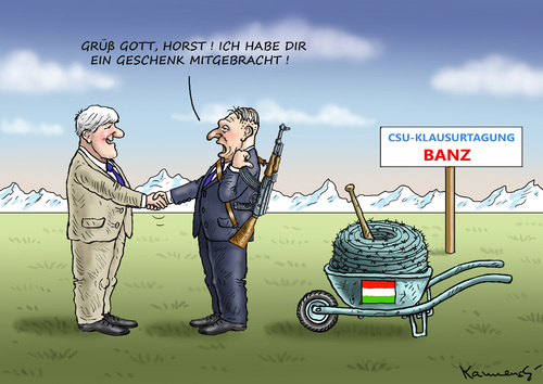 Cartoon: BUSENFREUNDE (medium) by marian kamensky tagged csu,klausurtagung,benz,seehofer,orban,flüchtlinge,csu,klausurtagung,benz,seehofer,orban,flüchtlinge