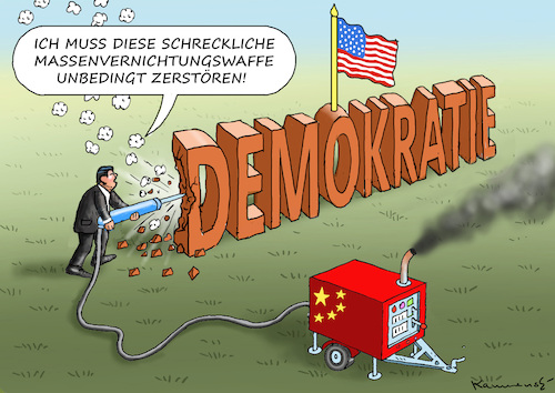Cartoon: CHINAS DEMOKRATIE-KONFLIKT (medium) by marian kamensky tagged chinas,demokratie,konflikt,chinas,demokratie,konflikt