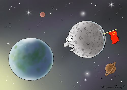 Cartoon: CHINESEN AUF DEM MOND (medium) by marian kamensky tagged chinesen,auf,dem,mond,dunkle,seite,chinesen,auf,dem,mond,dunkle,seite