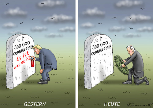 Cartoon: CORONA-TOTE IN AMERIKA (medium) by marian kamensky tagged coronavirus,epidemie,gesundheit,panik,stillegung,trump,pandemie,coronavirus,epidemie,gesundheit,panik,stillegung,trump,pandemie