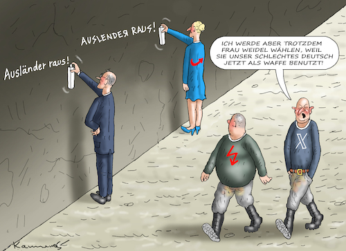 Cartoon: DAGEGEN KOMMT FRITZ NICHT AN! (medium) by marian kamensky tagged stadtbild,von,merz,stadtbild,von,merz