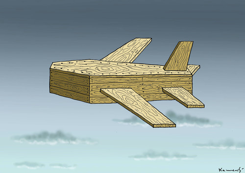 Cartoon: DAS SICHERSTE VERKEHRSMITTEL (medium) by marian kamensky tagged germanwings,andreas,lubitz,flugzeugabsturz,germanwings,andreas,lubitz,flugzeugabsturz