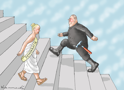 Cartoon: DEMOKRATIE-VERTRAUEN SCHWINDET (medium) by marian kamensky tagged demokratievertrauen,schwindet,demokratievertrauen,schwindet