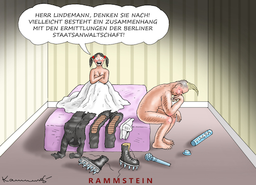 Cartoon: DENKER LINDEMANN (medium) by marian kamensky tagged rammstein,till,lindemann,row,zero,system,berliner,staatsanwaltschaft,rammstein,till,lindemann,row,zero,system,berliner,staatsanwaltschaft