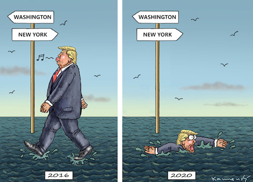 Cartoon: DER AUSERWÄHLTE (medium) by marian kamensky tagged us,wahlen,joe,biden,trump,corona,bob,woodward,harris,pence,us,wahlen,joe,biden,trump,corona,bob,woodward,harris,pence