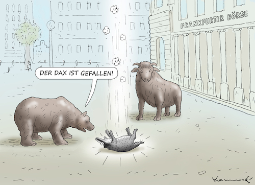 Cartoon: DER DAX IST GEFALLEN (medium) by marian kamensky tagged der,dax,ist,gefallen,der,dax,ist,gefallen