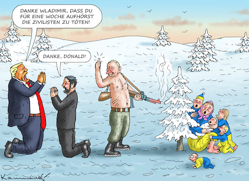 Cartoon: DER NETTE WLADI (medium) by marian kamensky tagged putin,ukraine,kapitulation,trump,putin,ukraine,kapitulation,trump