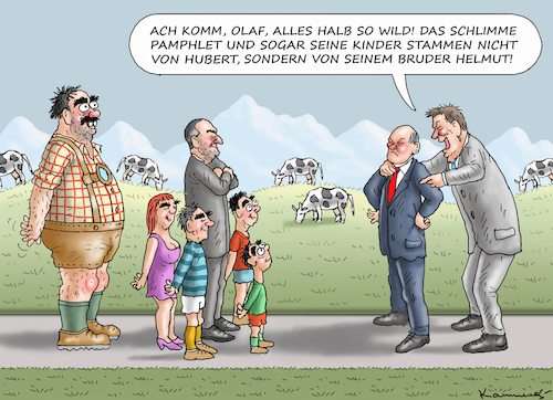 Cartoon: DER SCHLIMME BRUDER HELMUT (medium) by marian kamensky tagged unschuldslamm,aiwanger,unschuldslamm,aiwanger