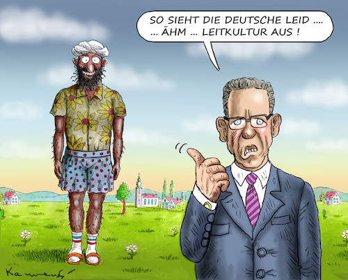 Cartoon: DEUTSCHE LEIDKULTUR (medium) by marian kamensky tagged deutsche,leitkultur,thomas,de,maisiere,deutsche,leitkultur,thomas,de,maisiere