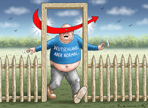 Cartoon: DEUTSCHLAND. ABER NORMAL. (medium) by marian kamensky tagged afd,verbotsverfahren,scholz,remigration,merz,cdu,höcke,afd,verbotsverfahren,scholz,remigration,merz,cdu,höcke