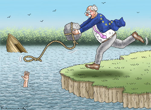 Cartoon: DIE EU ASYLREFORM (medium) by marian kamensky tagged die,eu,asylreform,die,eu,asylreform