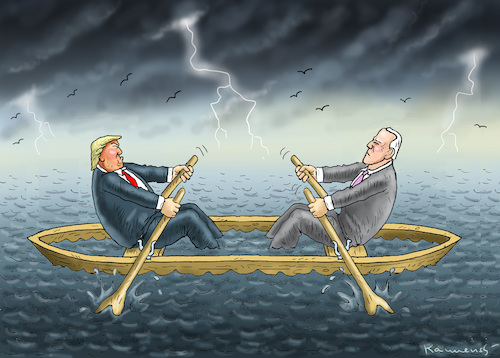 Cartoon: DIE LETZTEN METER (medium) by marian kamensky tagged us,wahlen,joe,biden,trump,corona,bob,woodward,harris,pence,us,wahlen,joe,biden,trump,corona,bob,woodward,harris,pence