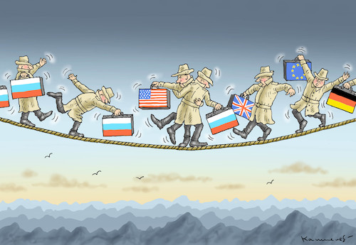 Cartoon: DIPLOMATENAUSWEISUNGEN (medium) by marian kamensky tagged theresa,may,putin,sergei,skripal,novichok,russia,kgb,poison,attack,england,agents,theresa,may,putin,sergei,skripal,novichok,russia,kgb,poison,attack,england,agents