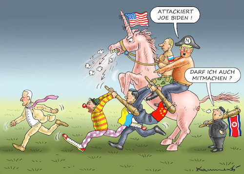 Cartoon: DONNIE NAPOLEON (medium) by marian kamensky tagged selenskyj,ukraine,rüstungsgeld,trump,wahllampfhilfe,joe,biden,amtsenthebungsverfahren,selenskyj,ukraine,rüstungsgeld,trump,wahllampfhilfe,joe,biden,amtsenthebungsverfahren