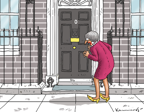 Cartoon: DOWNING STREET NUMBER ZERO (medium) by marian kamensky tagged brexit,theresa,may,england,eu,schottland,weicher,wahlen,boris,johnson,nigel,farage,no,deal,referendum,brexit,theresa,may,england,eu,schottland,weicher,wahlen,boris,johnson,nigel,farage,no,deal,referendum