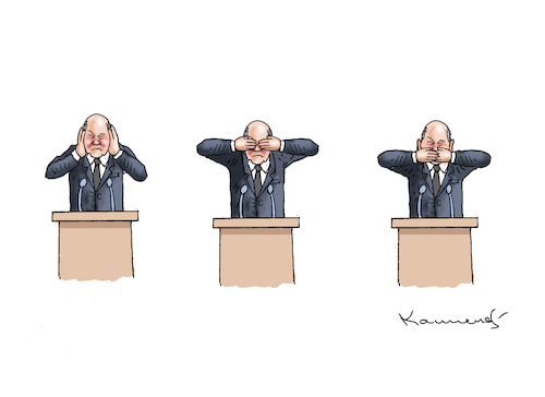 Cartoon: DRÜCKEBERGER OLAF (medium) by marian kamensky tagged bundeshaushalt,2024,scholz,bundeshaushalt,2024,scholz