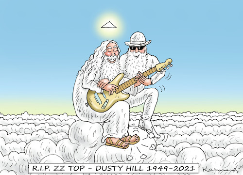 Cartoon: DUSTY HILL 1949-2021 (medium) by marian kamensky tagged dusty,hill,zz,top,dusty,hill,zz,top