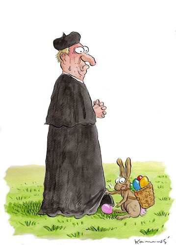 Cartoon: Eierverstecken (medium) by marian kamensky tagged humor,osterhase,ostern,hase,eier,verstecken