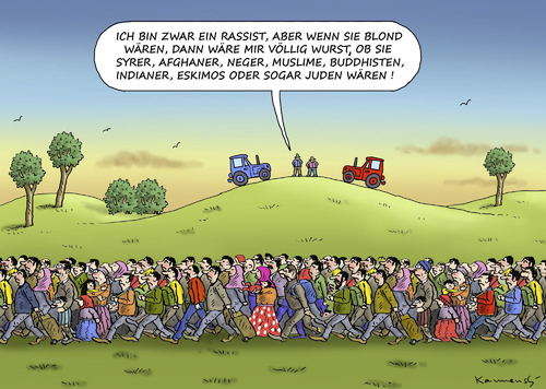 Cartoon: EIN GUTER RASSIST (medium) by marian kamensky tagged flüchtlingspolitik,sachsen,säxit,pegida,flüchtlingspolitik,sachsen,säxit,pegida
