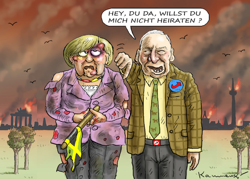 Cartoon: EIN SEHR SCHLECHTER WITZ (medium) by marian kamensky tagged jamaika,gespräche,lindner,merkel,seehofer,özdemir,sondierungsgespräche,gauland,jamaika,gespräche,lindner,merkel,seehofer,özdemir,sondierungsgespräche,gauland