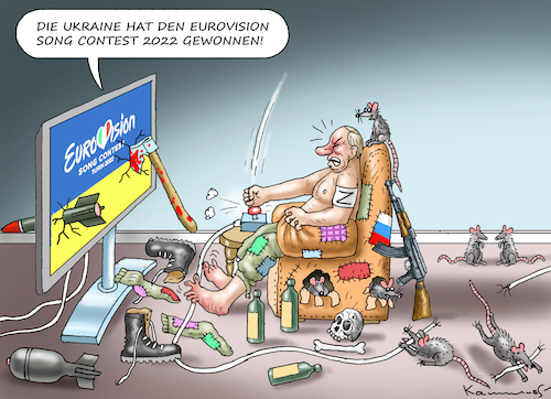 Cartoon: ESC UND WUT-PUTIN (medium) by marian kamensky tagged putins,bescherung,ukraine,provokation,swift,nato,osterweiterung,putins,bescherung,ukraine,provokation,swift,nato,osterweiterung