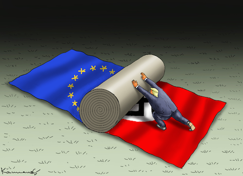 Cartoon: EU-RETTER TRUMP (medium) by marian kamensky tagged putin,ukraine,kapitulation,trump,eu,faschismus,putin,ukraine,kapitulation,trump,eu,faschismus