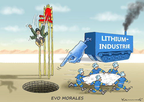 Cartoon: EVO MORALES UND INUSTRIE MAFIA (medium) by marian kamensky tagged jair,bolsonaro,brasilien,präsidentenwahl,faschismus,nationalisms,rechtsradikal,rassistisch,trump,mercosur,evo,morales,bolivien,lithium,jair,bolsonaro,brasilien,präsidentenwahl,faschismus,nationalisms,rechtsradikal,rassistisch,trump,mercosur,evo,morales,bolivien,lithium