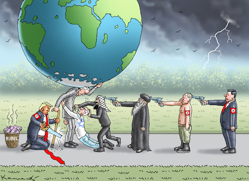 Cartoon: FASCHISMUSKETTENREAKTION (medium) by marian kamensky tagged faschismuskettenreaktion,faschismuskettenreaktion