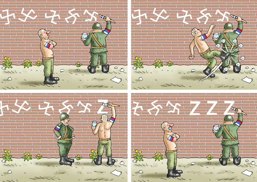 Cartoon: FASCHISTENAUSBILDUNG (medium) by marian kamensky tagged putins,bescherung,ukraine,provokation,swift,moskau,nato,osterweiterung,putins,bescherung,ukraine,provokation,swift,moskau,nato,osterweiterung