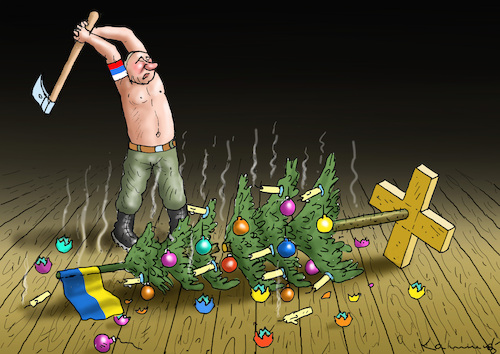 Cartoon: FASCHISTISCHER WEIHNACHTSTERROR (medium) by marian kamensky tagged faschistischer,weihnachtsterror,putin,ukraine,energieterror,faschistischer,weihnachtsterror,putin,ukraine,energieterror