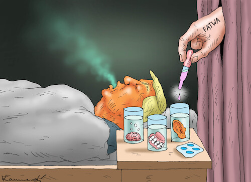 Cartoon: FATWA GEGEN TRUMP (medium) by marian kamensky tagged fatwa,gegen,trump,fatwa,gegen,trump