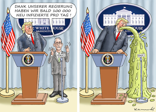 Cartoon: FAUCI ATTACKIERT TRUMP (medium) by marian kamensky tagged coronavirus,epidemie,gesundheit,panik,stillegung,george,floyd,twittertrump,pandemie,coronavirus,epidemie,gesundheit,panik,stillegung,george,floyd,twittertrump,pandemie